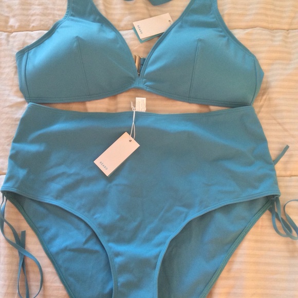 REARD Designer Turquoise 2 piece bathing suit NWT size 10 - Picture 2 of 12